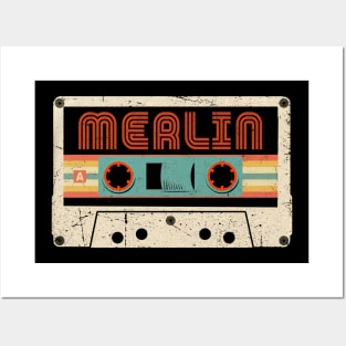 Merlin Vintage Proud Name Personalized Birthday Retro Posters and Art